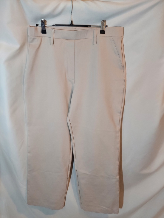Quince Pants - Quince Ultra-Stretch Ponte Straight Leg Ankle Pants Beige Khaki Tan Size L